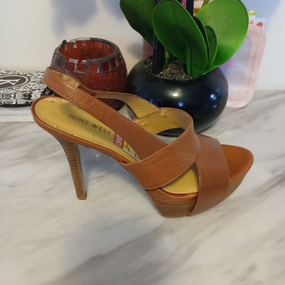 Nine West Brown Strappy Heels